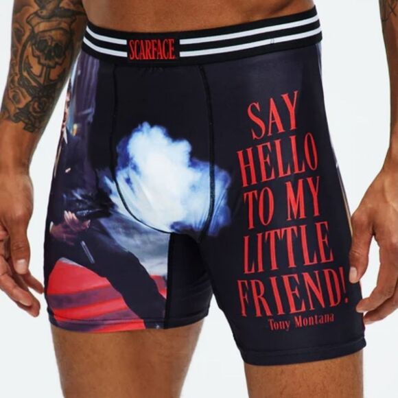 Scarface Red Black Boxer Brief #J - Picture 1 of 5